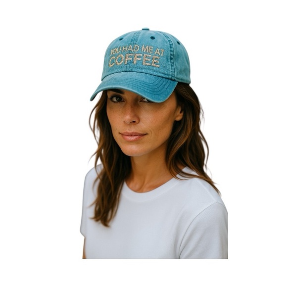 “You Had Me At Coffee” Baseball Cap - Picture 9 of 9